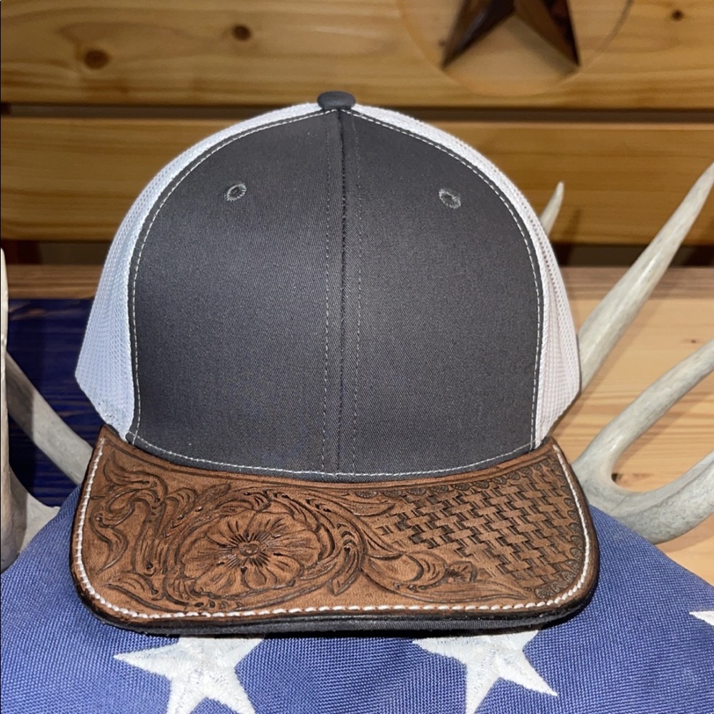 Leather hat brim